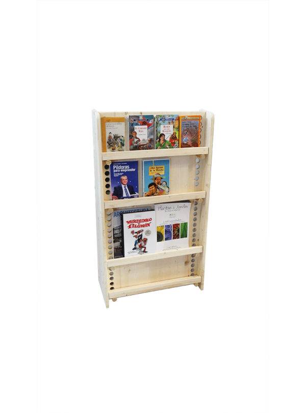 bibliothèque montessori avec des livres et magazines