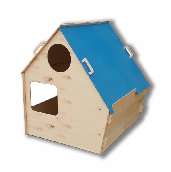 maison en bois avec pan de toit façon tableau à craie
